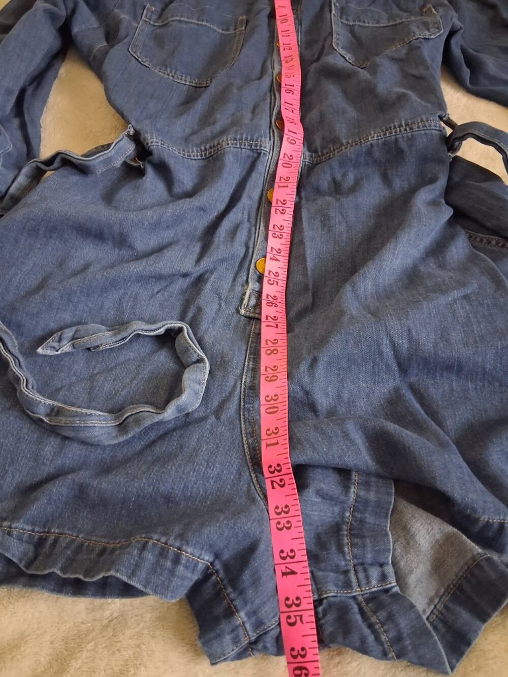 American Eagle Women's Size XXL Denim Button Down Long Sleeve Romper - Picture 14 of 16